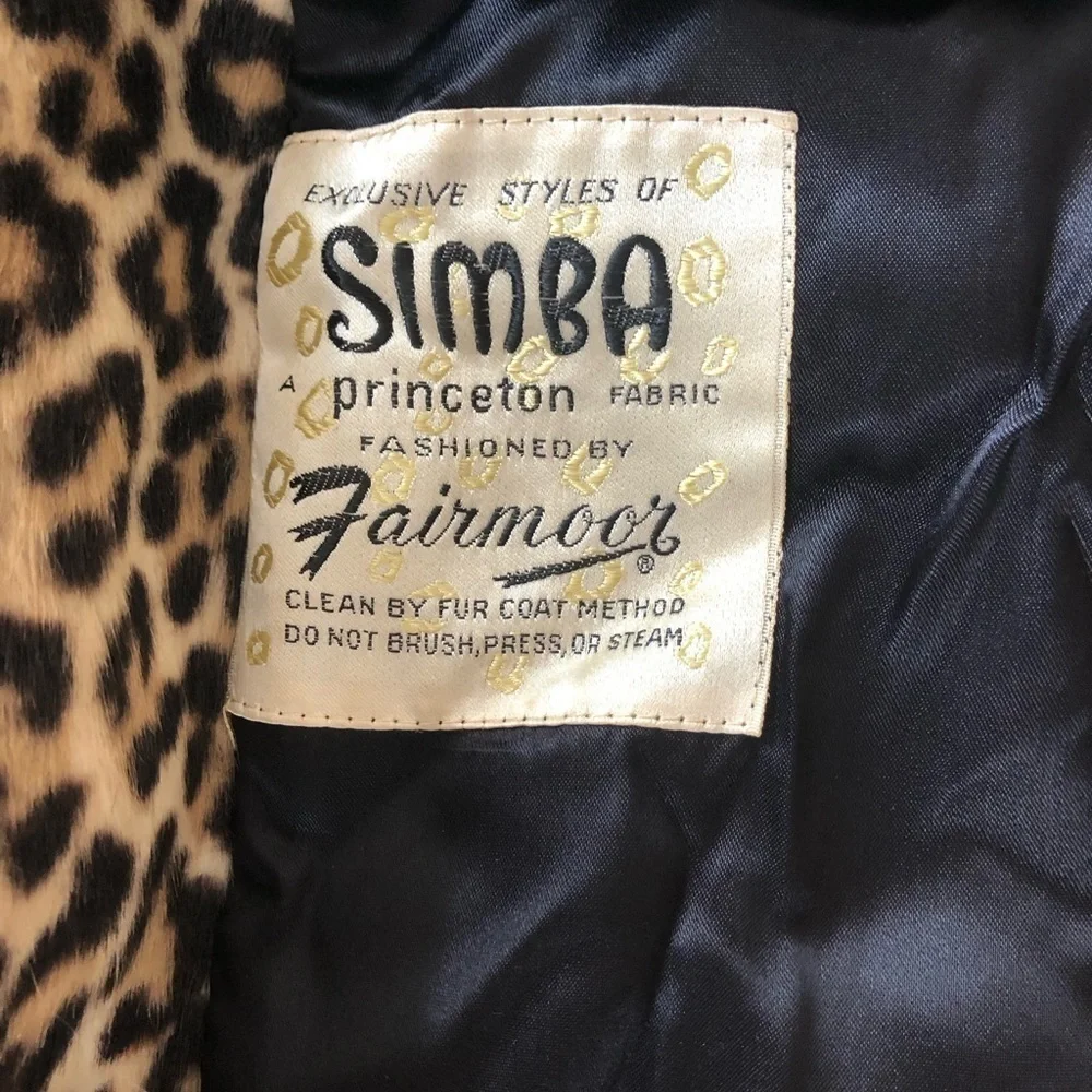 𝅺fairmoor vintage 1970s faux leopard fur jacket size small - Picture 6 of 9